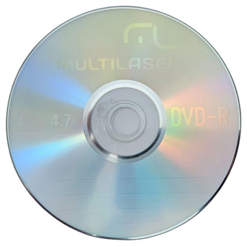 Mídia Gravável DVD-R 8x 4.7GB Multilaser 100 Und. Virgem - DVD